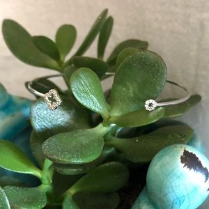 NWT Silver Cubic Zirconia Dainty Cuff Bracelet